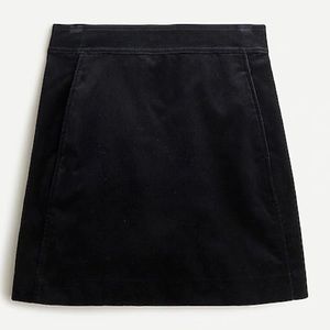 NWT Black Velvet Skirt J Crew